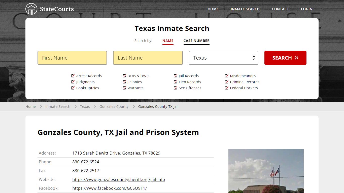 Gonzales County TX Jail Inmate Records Search, Texas - StateCourts
